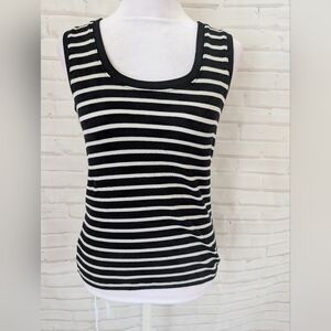 LOFT Black and White Striped Women's Tank Top